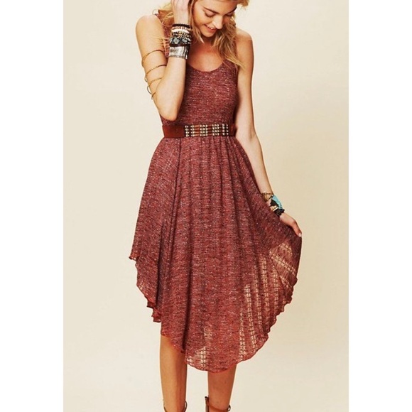 Free People Dresses & Skirts - FREE PEOPLE BEACH starry night knit dress red boho